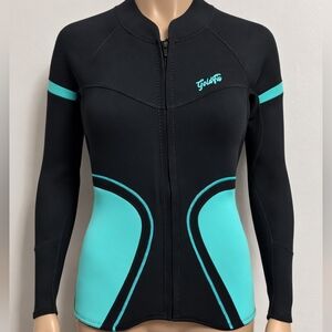 GoldFin Neoprene гидрокостюм куртка Black Aqua Full Zip Surf Dive Unisex New